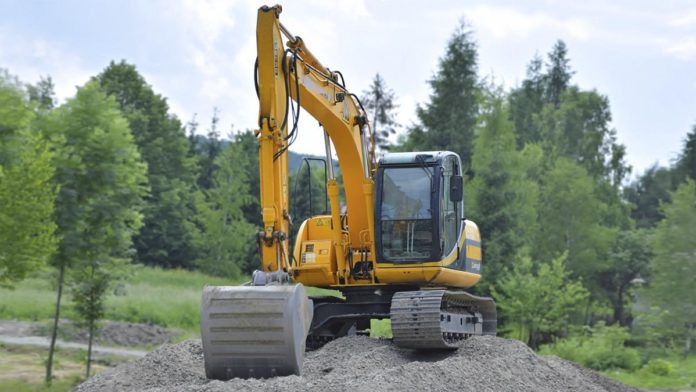 Excavadora con cuchara