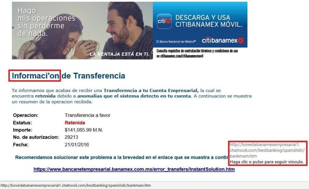 correo falso phishing